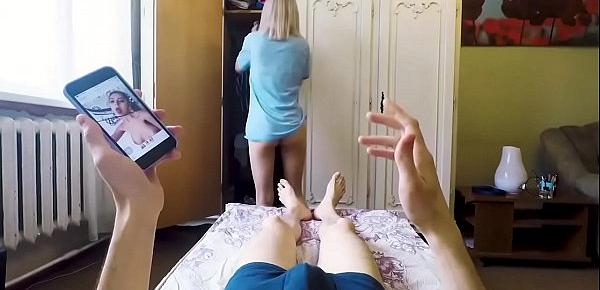  Stepsister made her stepbrother cum just before mom came home